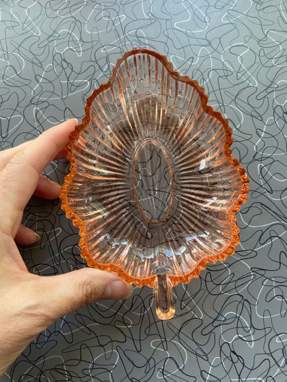 Pink Depression Glass Candy Dish